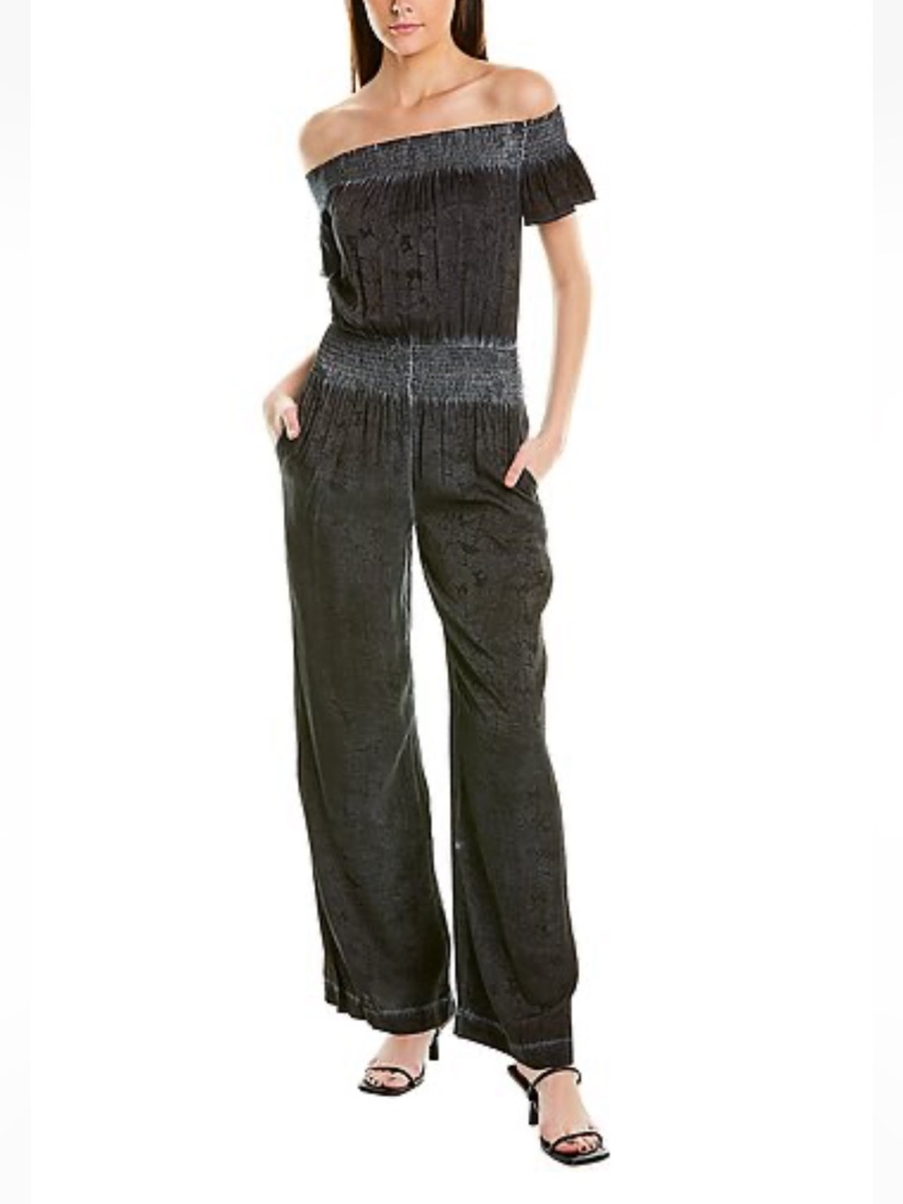 Nicole Miller Jacquard Garment-Dyed Silk-Blend Jumpsuit